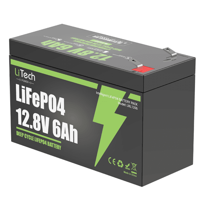 LiTech Power LiFePO4 12V/12.8V 6Ah Battery Pack