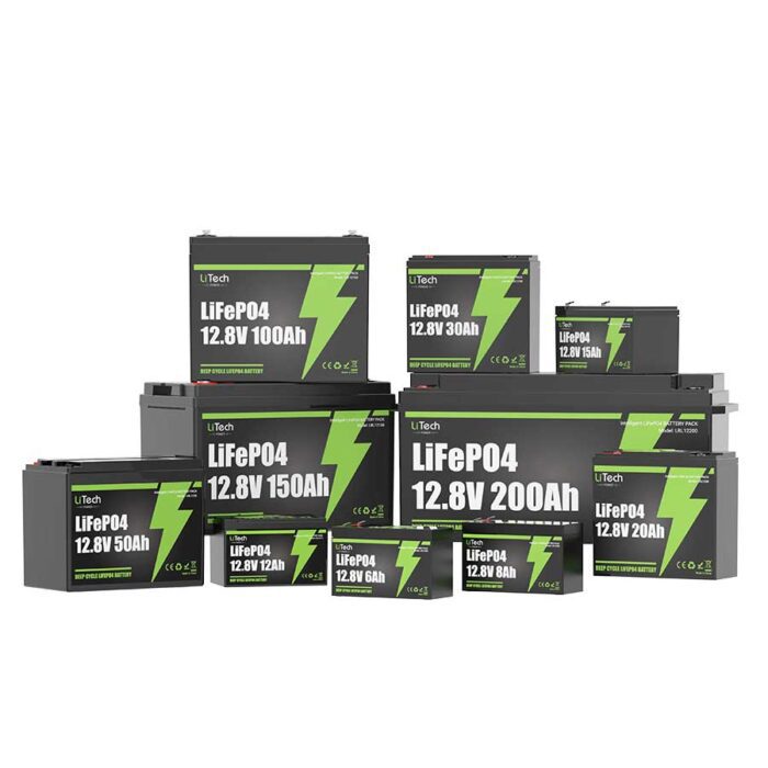 LiTech Power LiFePO4 12V/12.8V Battery Pack