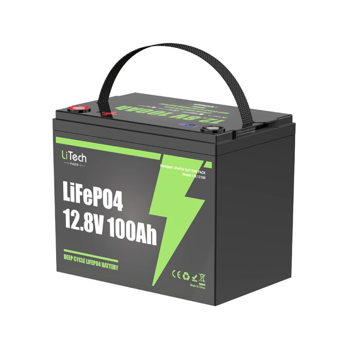 LiTech Power LiFePO4 12.8V 12V 100Ah Lithium Battery Pack