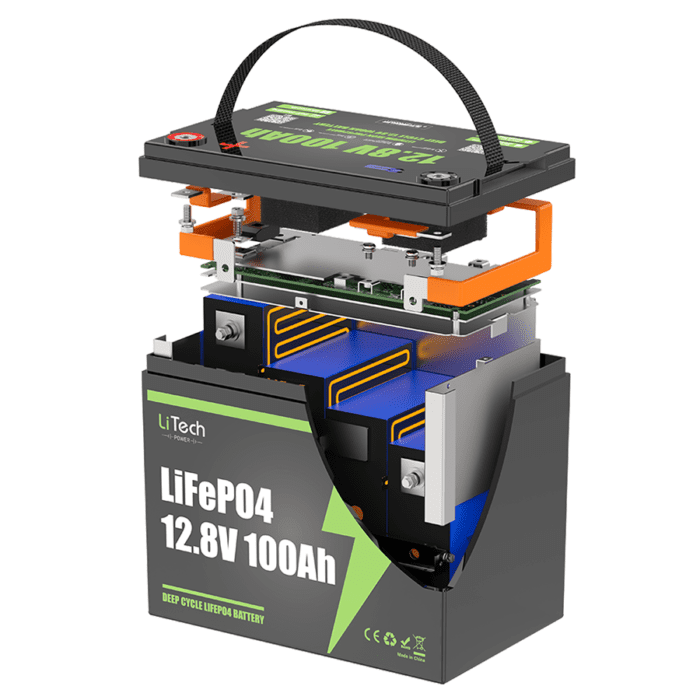 LiTech Power LiFePO4 12.8V 100Ah Battery with BuleTooth and Heanting - Image 2
