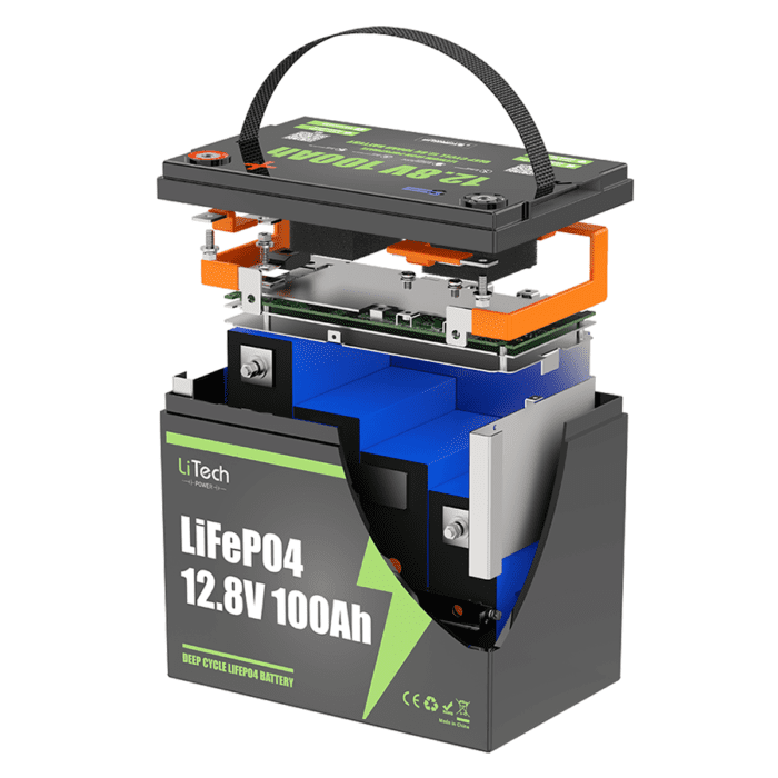 LiTech Power LiFePO4 12.8V 100Ah Battery with BuleTooth - Image 2