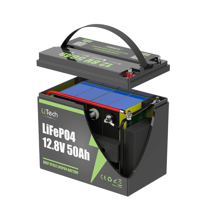 LiTech Power LiFePO4 12V/12.8V 50Ah Battery with BlueTooth Function - Image 2